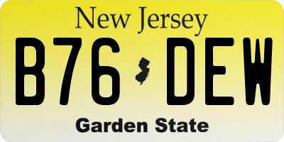 NJ license plate B76DEW