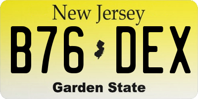 NJ license plate B76DEX