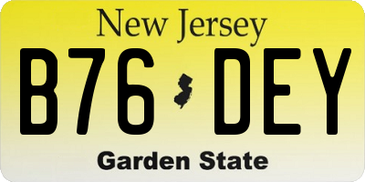 NJ license plate B76DEY