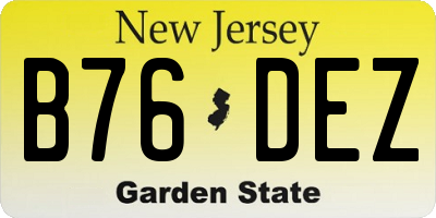 NJ license plate B76DEZ