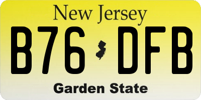 NJ license plate B76DFB