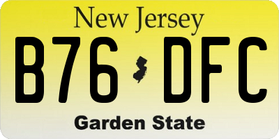 NJ license plate B76DFC