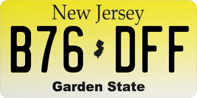 NJ license plate B76DFF
