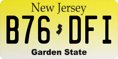NJ license plate B76DFI