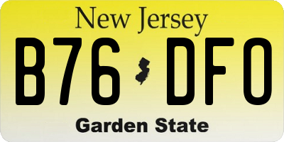 NJ license plate B76DFO
