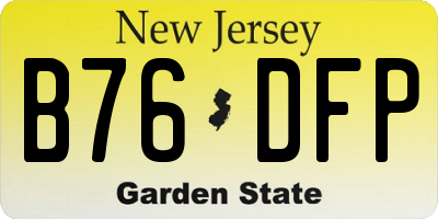 NJ license plate B76DFP