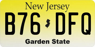 NJ license plate B76DFQ