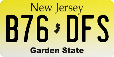 NJ license plate B76DFS