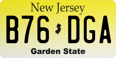 NJ license plate B76DGA