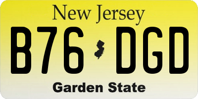 NJ license plate B76DGD