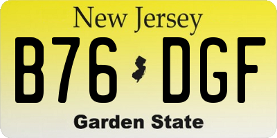 NJ license plate B76DGF