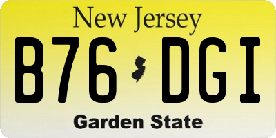 NJ license plate B76DGI