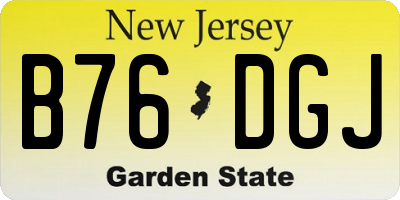 NJ license plate B76DGJ