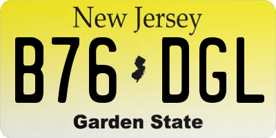 NJ license plate B76DGL