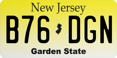 NJ license plate B76DGN