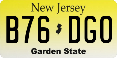 NJ license plate B76DGO