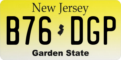 NJ license plate B76DGP