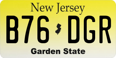 NJ license plate B76DGR