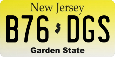 NJ license plate B76DGS