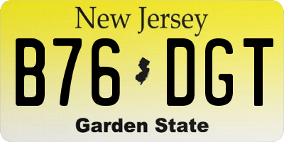 NJ license plate B76DGT