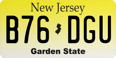 NJ license plate B76DGU