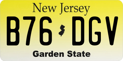 NJ license plate B76DGV