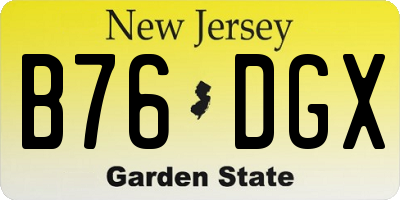 NJ license plate B76DGX