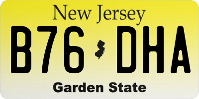 NJ license plate B76DHA