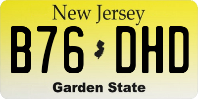 NJ license plate B76DHD