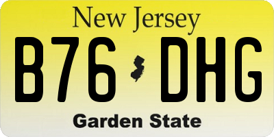 NJ license plate B76DHG