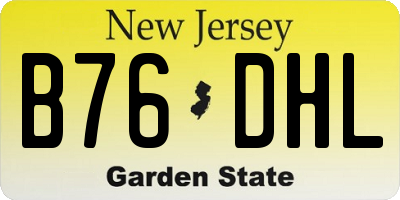 NJ license plate B76DHL