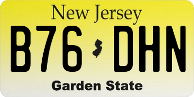 NJ license plate B76DHN