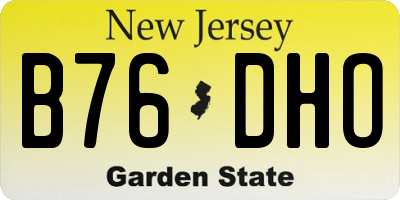 NJ license plate B76DHO
