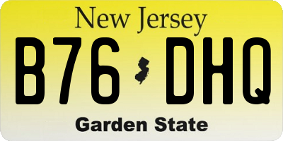 NJ license plate B76DHQ