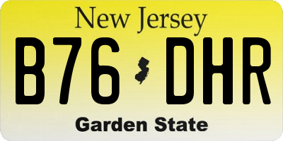 NJ license plate B76DHR
