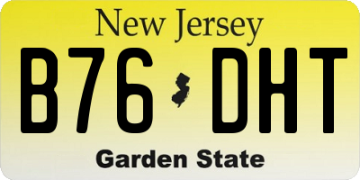 NJ license plate B76DHT