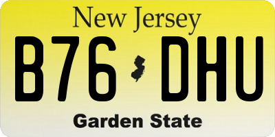 NJ license plate B76DHU