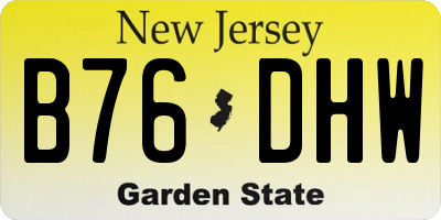 NJ license plate B76DHW