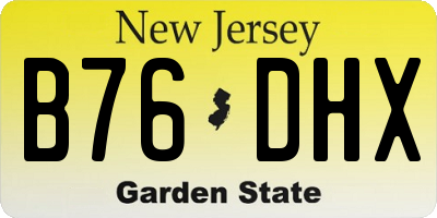 NJ license plate B76DHX