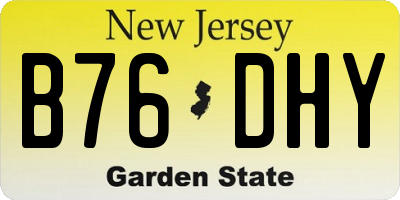NJ license plate B76DHY