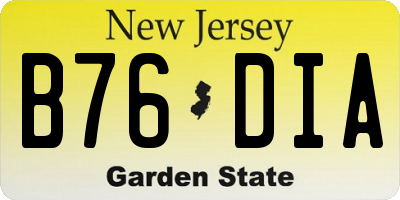 NJ license plate B76DIA