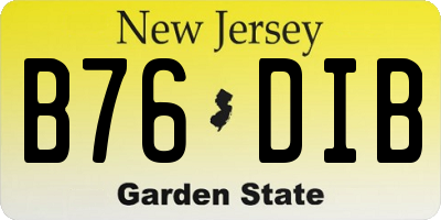 NJ license plate B76DIB