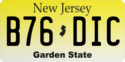NJ license plate B76DIC