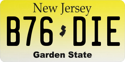NJ license plate B76DIE