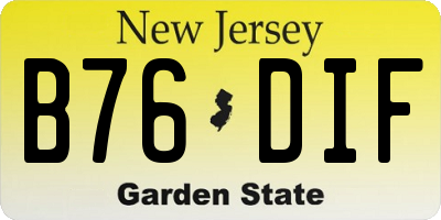 NJ license plate B76DIF