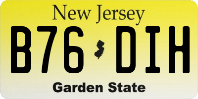 NJ license plate B76DIH