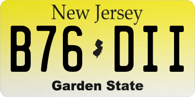 NJ license plate B76DII