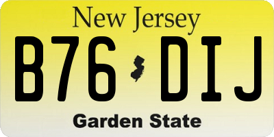 NJ license plate B76DIJ