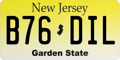 NJ license plate B76DIL