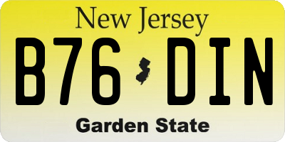 NJ license plate B76DIN